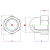 Ecrous borgne hexagonal Zn