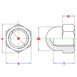 Ecrous borgne hexagonal A2