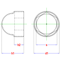 Capuchon écrous hexagonales