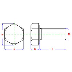 Vis à métaux à tête hexagonale DIN933 ZN